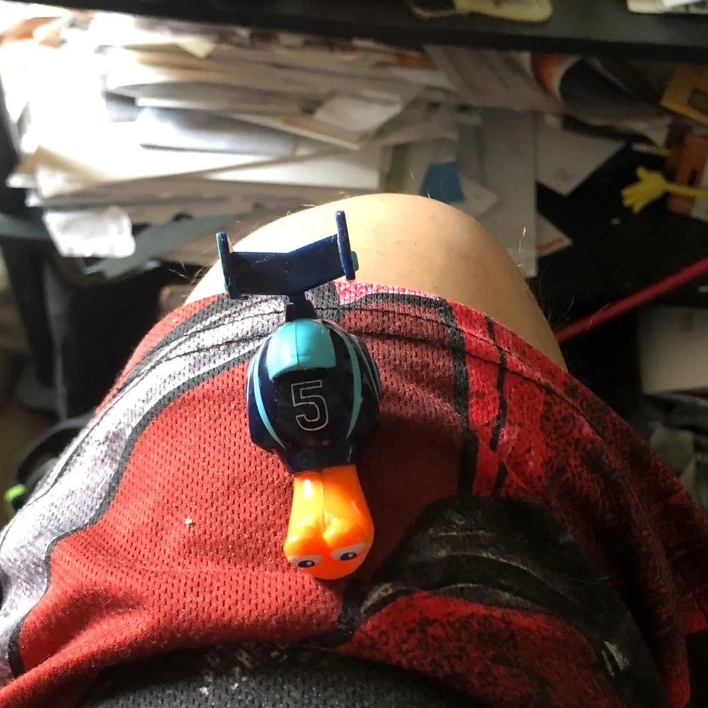 Blue and Orange Number 5 Toy Racer